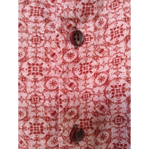 Tasso Elba Men's Red Patterned Button Down Shirt - Picture 4 of 7